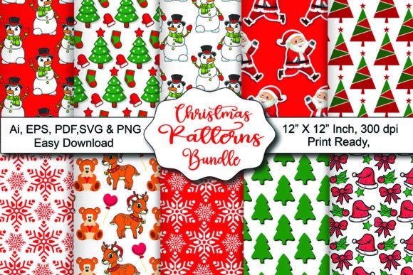 Christmas Papers Background Bundle