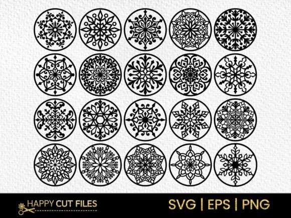Christmas Snowflake Ornament Svg Bundle: Graphics & Crafts