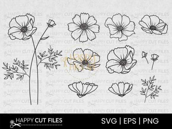 Cosmos Flower SVG Element: A Floral Asset for Modern Website and Editorial Design