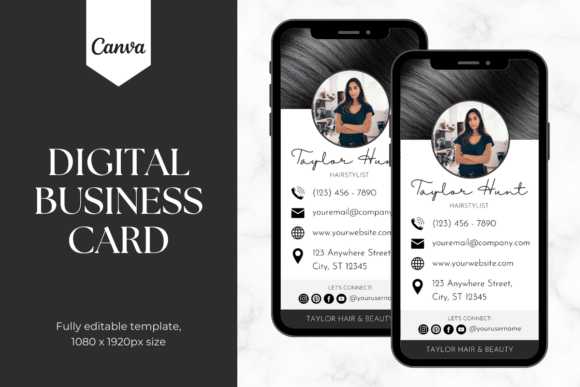 Digital Business Card - Hairstylist 2: A Modern Graphic Template for Strong Branding