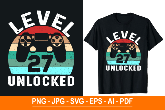 Level 27 Unlocked: A Dynamic Graphic Design Asset for Print Templates and Branding
