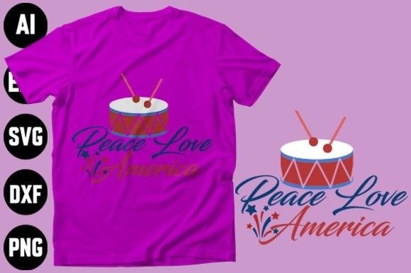 Peace Love America Graphics for Print Templates