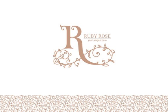 R Logo, Floral Graphics for Design Projects