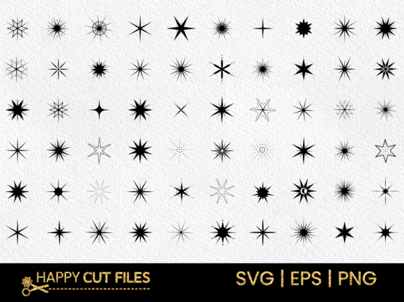 Star Svg Bundle Spark Glitter Clipart: A Shimmering Graphic Design Asset for Creative Crafts