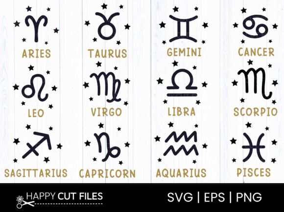 Zodiac Signs SVG PNG: A Stellar Graphic Design Asset for Website and Editorial Crafts